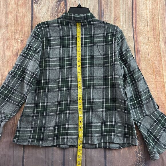 Buffalo David Bitton Shirt Womens Small Gray Green Plaid Flannel Button Up NEW - Picture 5 of 12